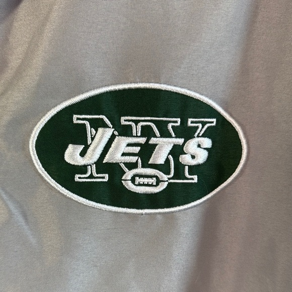 NFL NY Jets Gray Green Windbreaker Jacket Pullover Men's S - Picture 3 of 6
